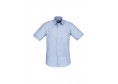 S122MS - Mens Chevron Cotton-Rich Fine Stripe Short Sleeve Shirt