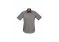 S122MS - Mens Chevron Cotton-Rich Fine Stripe Short Sleeve Shirt