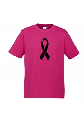 MENS Ice Cotton Hot Pink T-Shirt with Black Ribbon logo