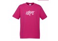 MENS Ice Cotton Hot Pink T-Shirt with  White Hope Ribbon logo