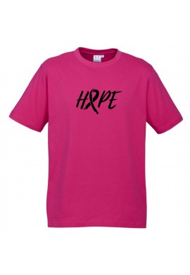 MENS Ice Cotton Hot Pink T-Shirt with Black Hope Ribbon logo