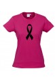 Women Ice Cotton Hot Pink T-Shirt with Black Ribbon logo