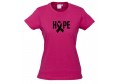 Women Ice Cotton Hot Pink T-Shirt with Hope Logo in Black