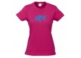 Women Ice Cotton Hot Pink T-Shirt with  Blue Hope Ribbon logo