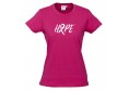 Women Ice Cotton Hot Pink T-Shirt with White Hope Ribbon logo