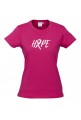 Women Ice Cotton Hot Pink T-Shirt with White Hope Ribbon logo