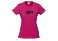 Women Ice Cotton Hot Pink T-Shirt with Black Hope Ribbon logo