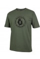 Mens Army Cotton Tee with Circular Graphic