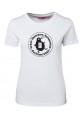 Ladies White Cotton Tee with Circular Graphic