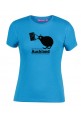 Ladies Aqua Cotton Tee with Kiwi Bird with Urban Sketchers Logo