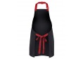 APRON WITH COLOUR STRAPS BLACK/RED- SMALL